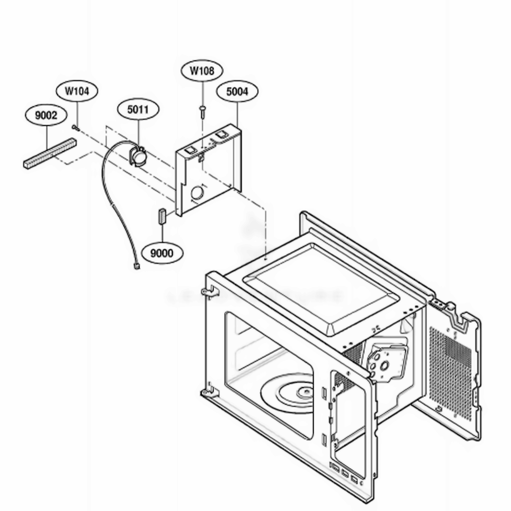 Sensor Parts Diagram and Parts List for MBBB ABKEBSH LG Wall Oven