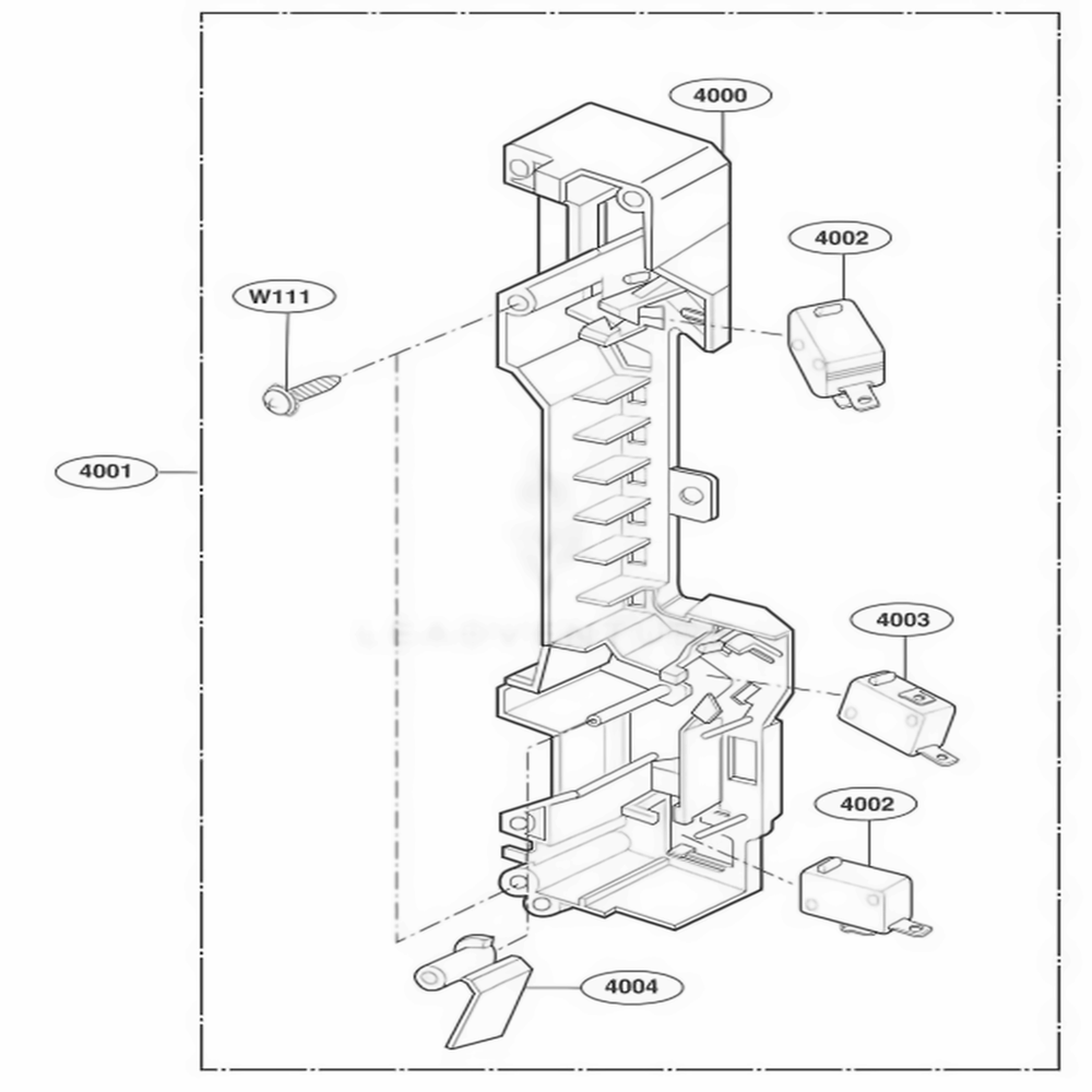 Latch Board Parts Diagram and Parts List for TMH14XLQ AWHEEST LG Range