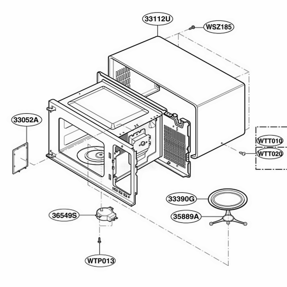 Oven Cavity Parts Diagram and Parts List for MA1012W CMWEGSE LG Wall Oven