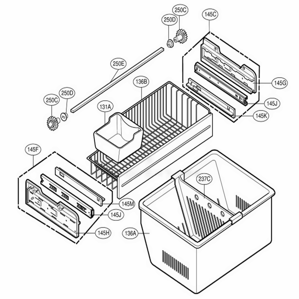 Freezer Parts Diagram and Parts List for 78549 AWB3SER LG Refrigerator