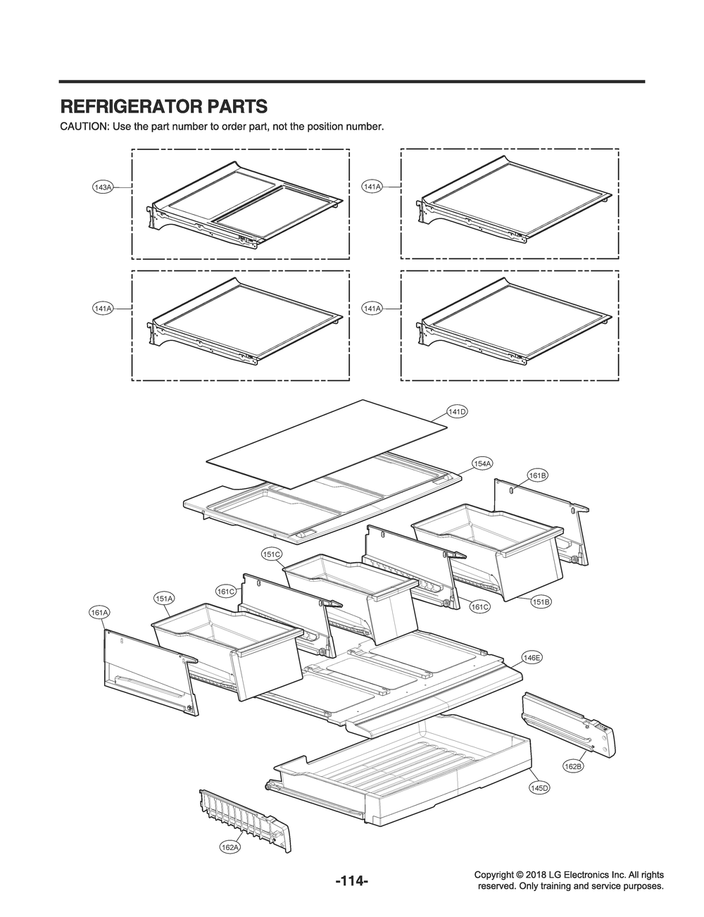 Refrigerator Parts Diagram and Parts List for GR-X248LSJM ASTCNA0 LG Refrigerator