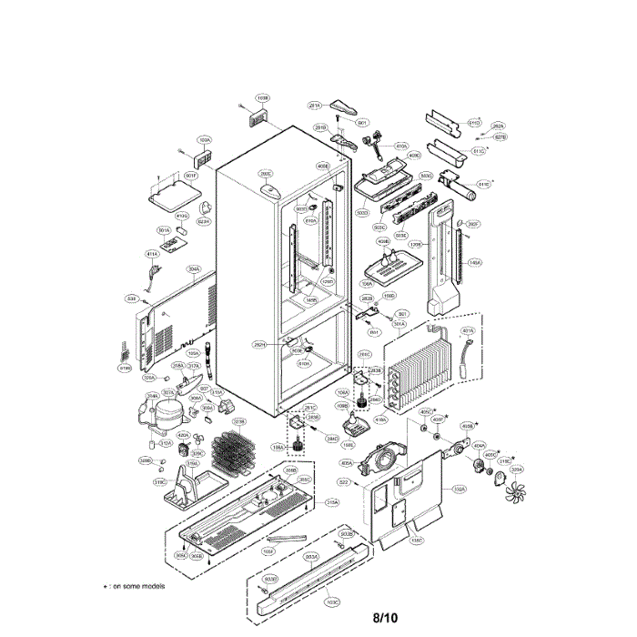 Case Diagram and Parts List for LRDC22743SW  LG Refrigerator