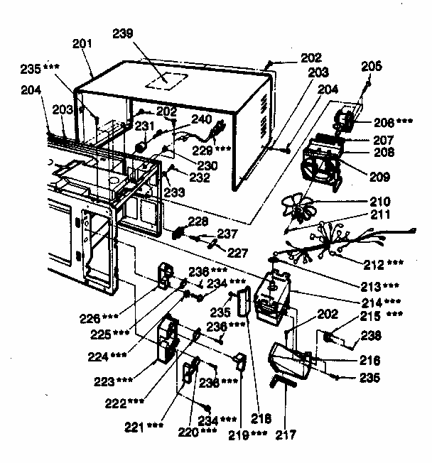 Switches And Microwave Parts Diagram and Parts List for 7218801080  Kenmore Microwave