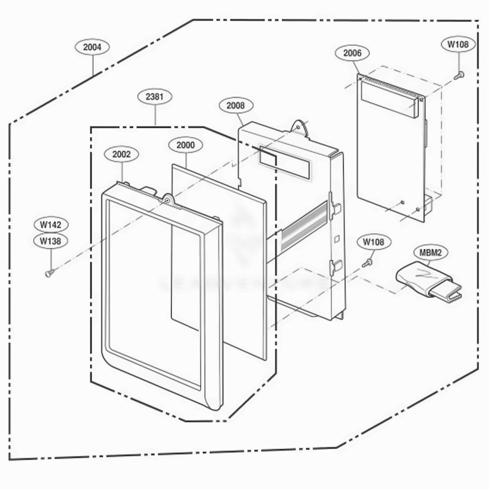 Controller Parts Diagram and Parts List for KHMC107EBT AB7EKAD LG Wall Oven