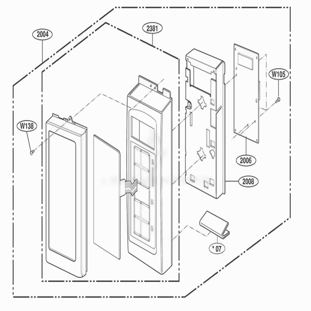 Controller Parts Diagram and Parts List for JMV8196ACS ASBEJEC LG Range