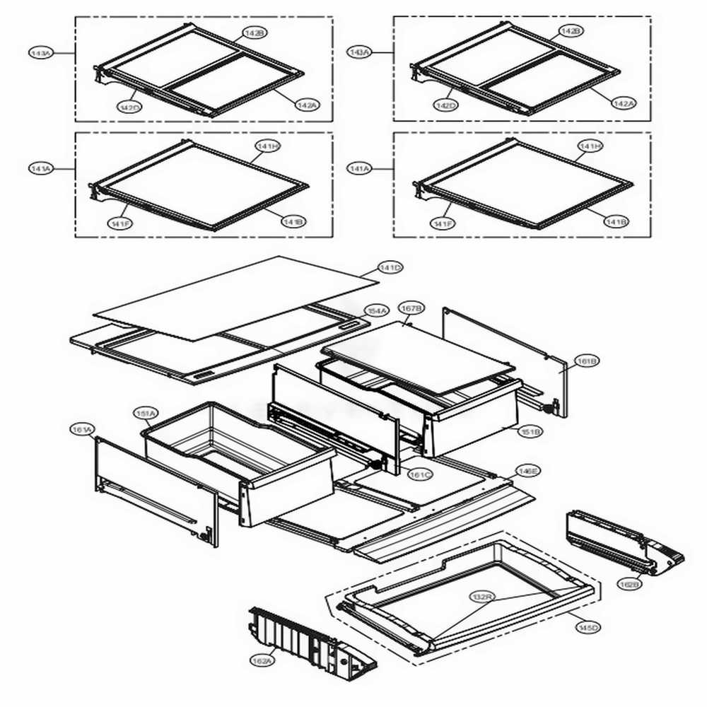 Refrigerator Parts Diagram and Parts List for 72193 ASTCSE1 LG Refrigerator