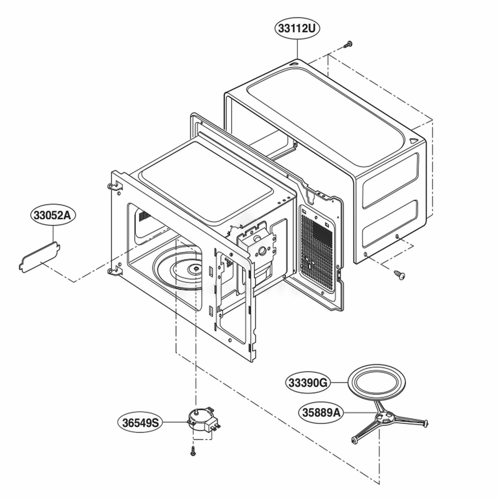 Oven Cavity Parts Diagram and Parts List for MS2042DB CBKQEAS LG Wall Oven
