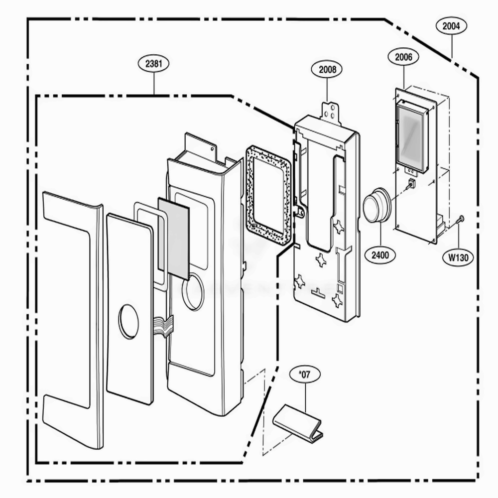 Controller Parts Diagram and Parts List for 80803 AS1ESEA LG Wall Oven