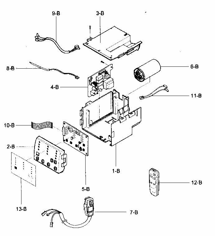 Control Box Assy Diagram and Parts List for 58075180501  Kenmore Air Conditioner