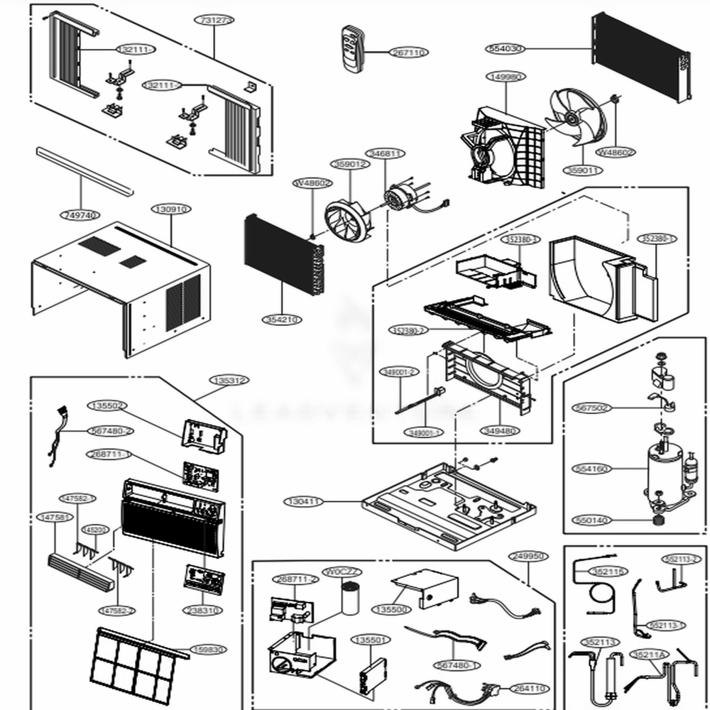 Main Diagram and Parts List for LW6018ER AC1AUSB LG Air Conditioner