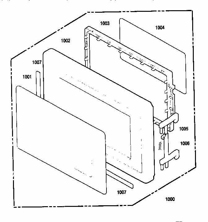 Door Diagram and Parts List for 7218912091  Kenmore Microwave
