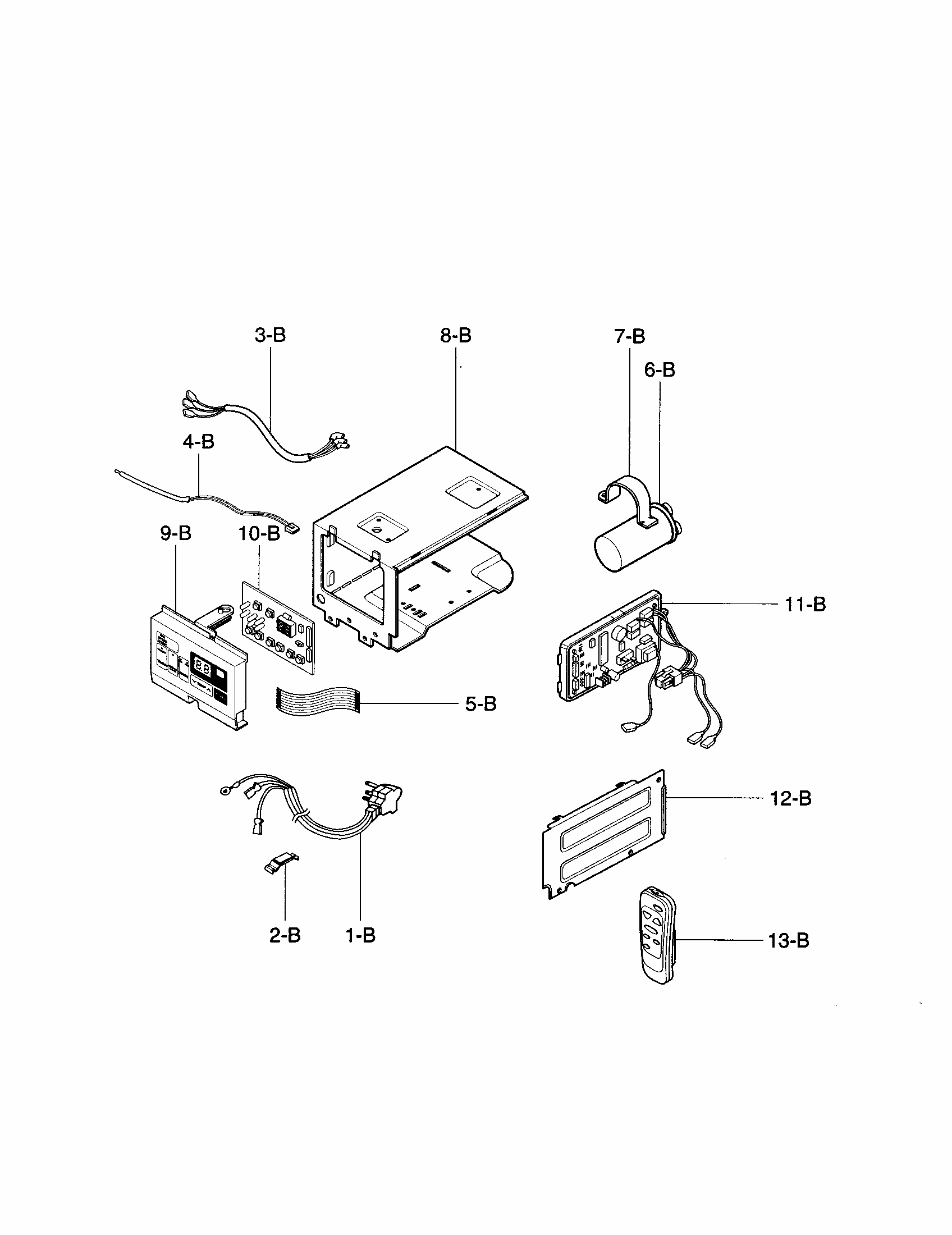 Control Box Diagram and Parts List for 58074121300  Kenmore Air Conditioner
