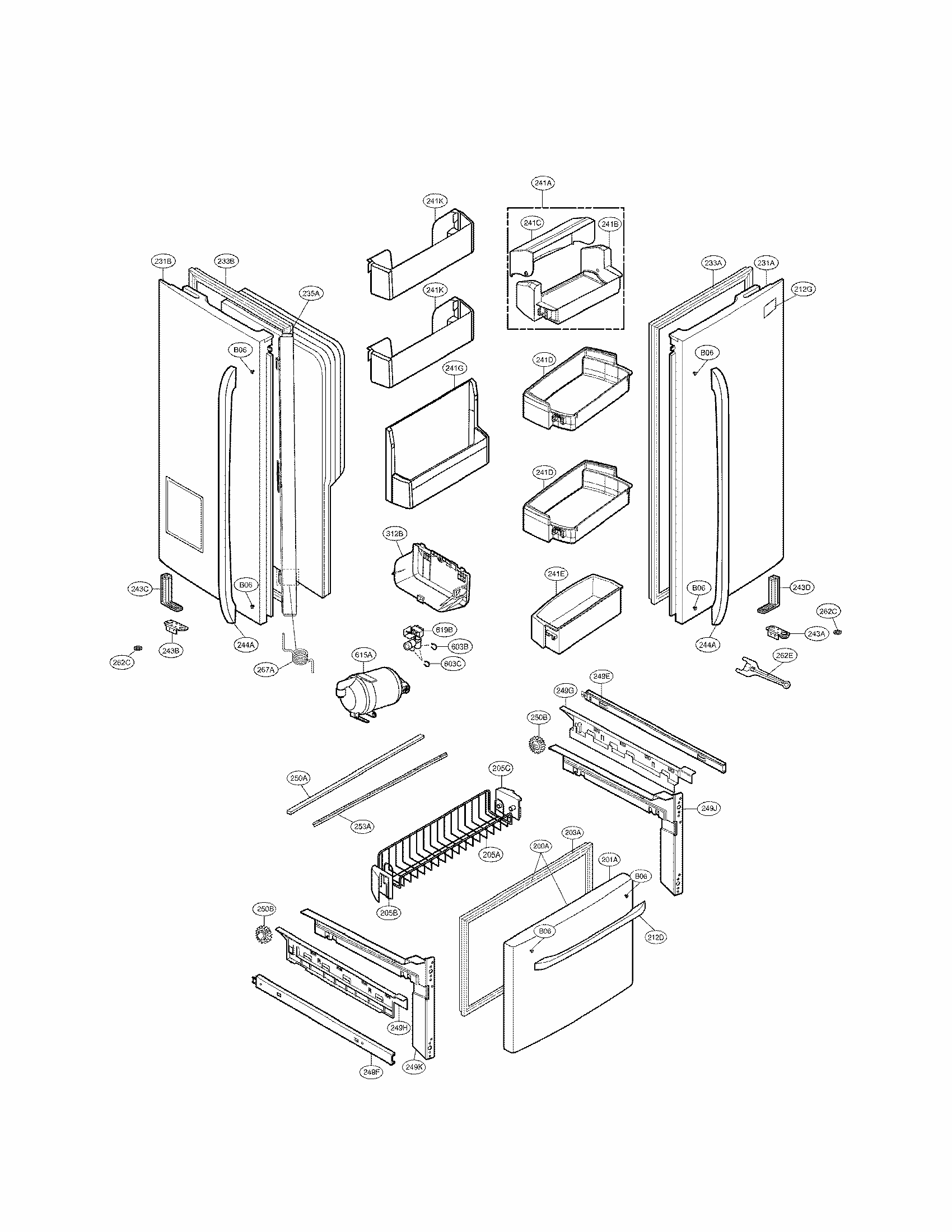 Door Parts Diagram and Parts List for 79572034111  Kenmore Refrigerator