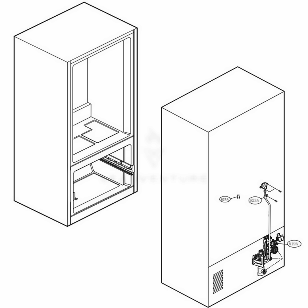 Valve And Water Tube Parts Diagram and Parts List for LFCC22426S ASTCNA0 LG Refrigerator