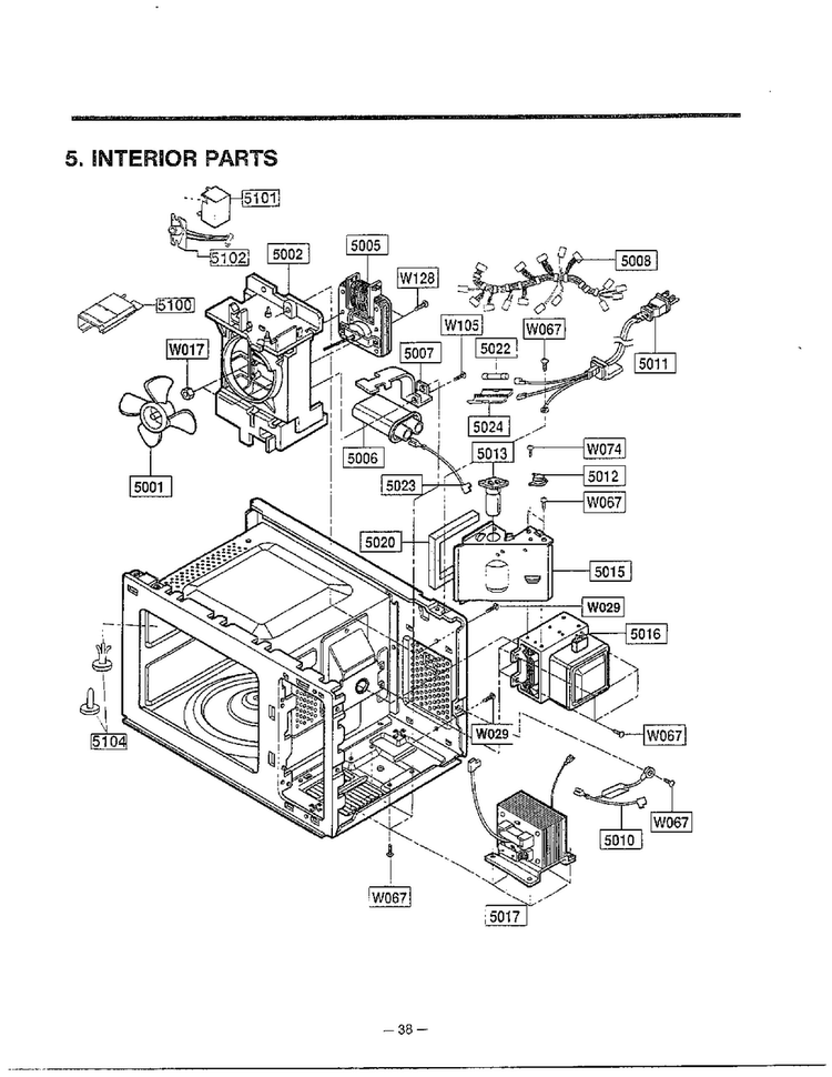 Complete Microwave Oven Page 6 Diagram and Parts List for MA-1171S  LG Microwave