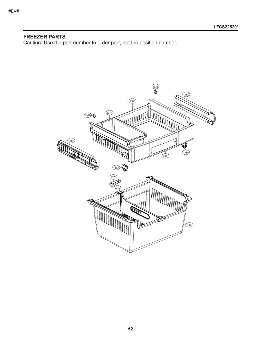 Freezer Parts Diagram and Parts List for GM-B223DQXM ASWCNA0 LG Refrigerator