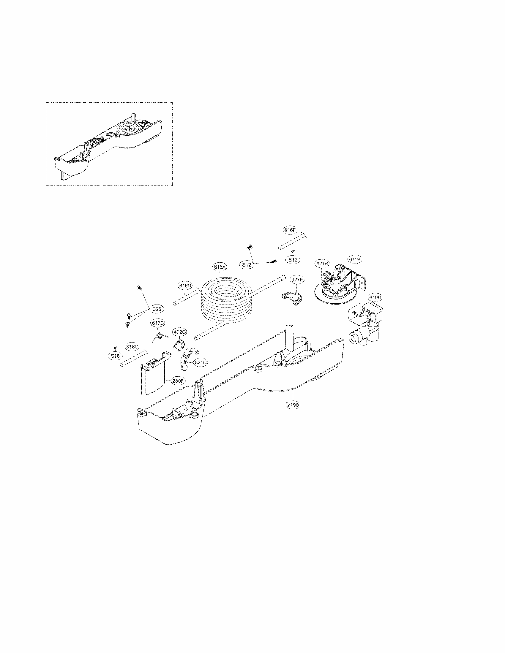 Dispenser Parats Diagram and Parts List for 79579409210  Kenmore Refrigerator
