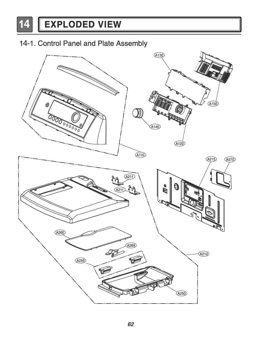 Control Panel And Plate Assembly Diagram and Parts List for RV1380ES8N ASSEEUS LG Dryer