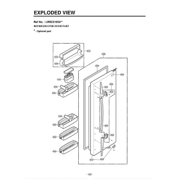 Section 4 Diagram and Parts List for LRSC21934SB AWBCLGA LG Refrigerator