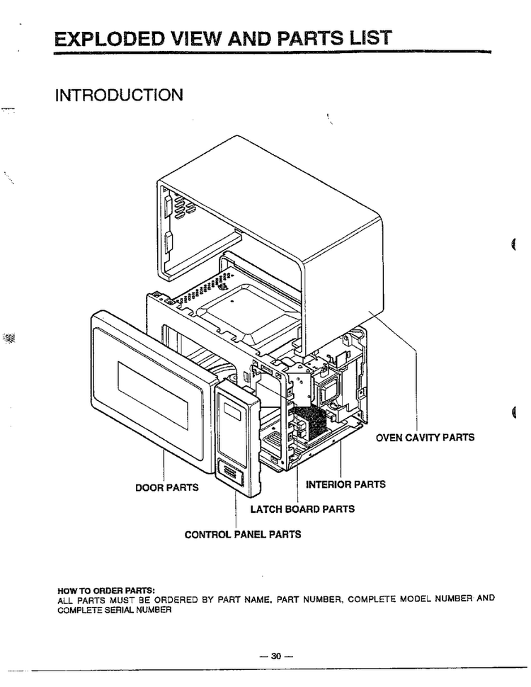 Microwave Assembly Complete Diagram and Parts List for 9247  LG Microwave