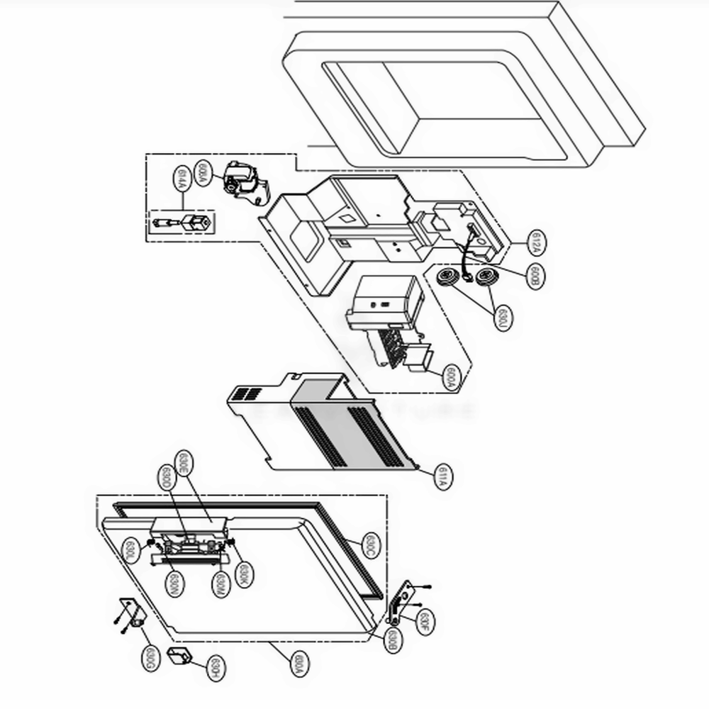 Ice Maker And Ice Bin Parts Diagram and Parts List for 79759 AWB5SER LG Refrigerator