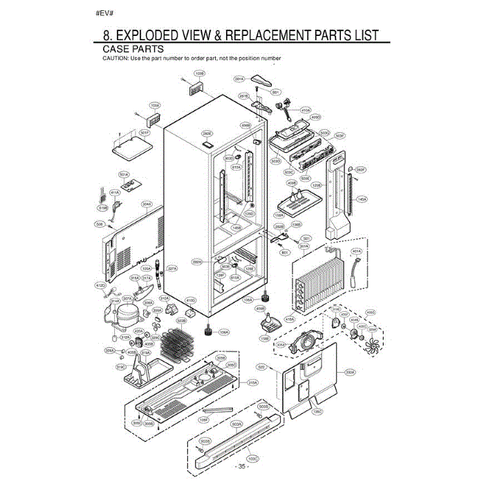 Section 1 Diagram and Parts List for LDC22720ST ASTCLGG LG Refrigerator