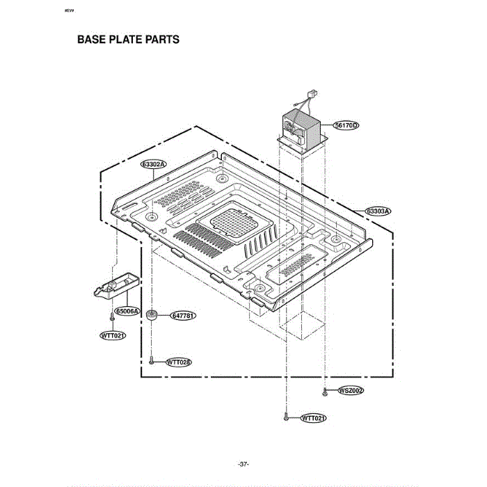 Section 6 Diagram and Parts List for LTM9020B AB1ELGA LG Microwave Oven Combo