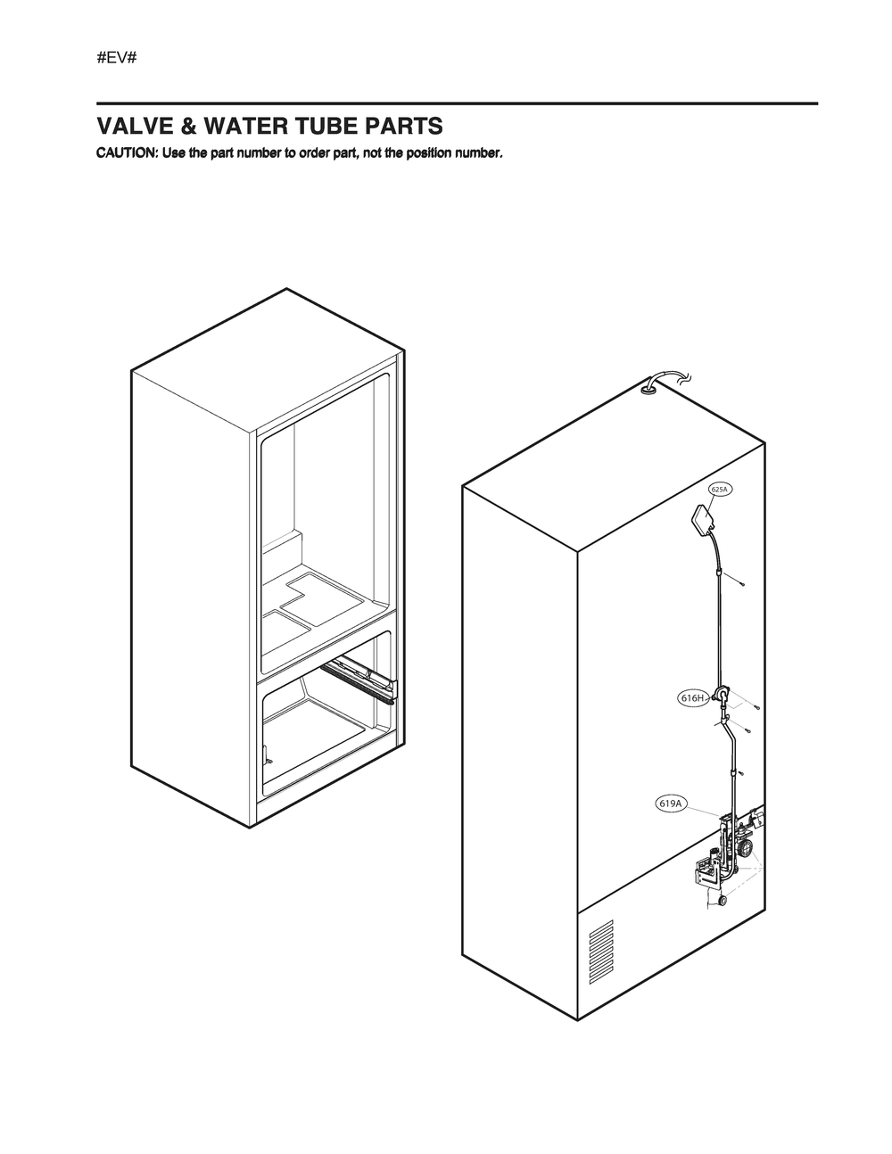 Valve And Water Tube Parts Diagram and Parts List for GM-B298NSSH ASTCNA0 LG Refrigerator