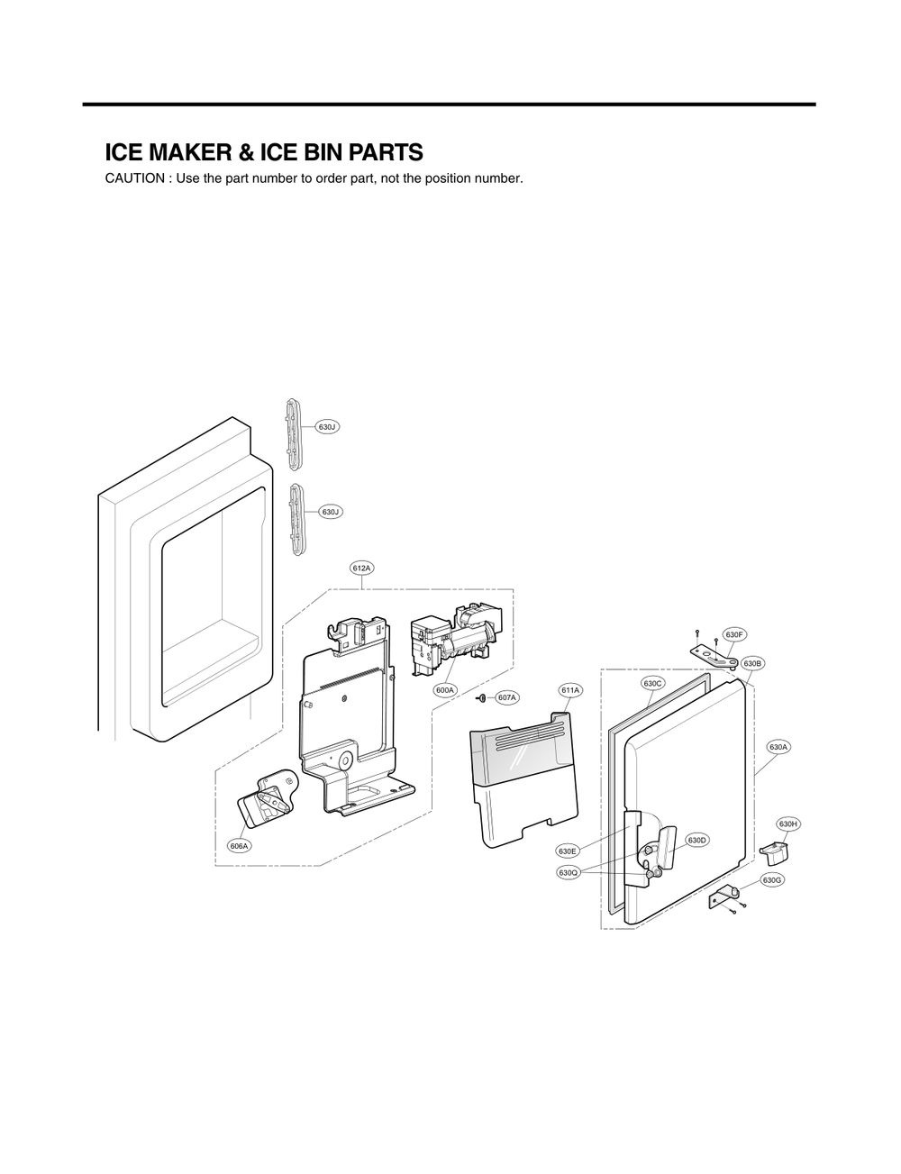 Ice Maker And Ice Bin Parts Diagram and Parts List for GC-L21AVSP ASTCNA2 LG Refrigerator