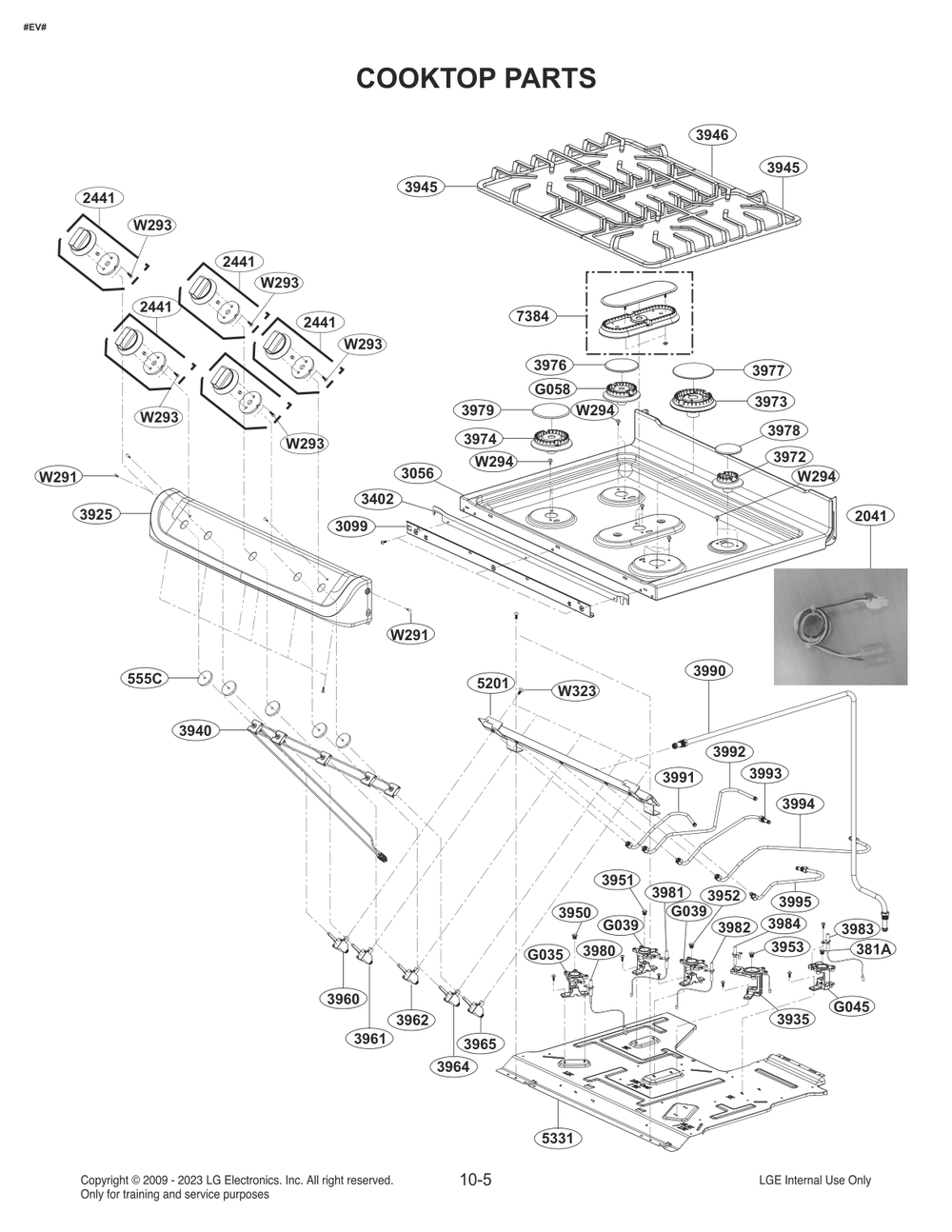 Diagram 5 Diagram and Parts List for FB4753LS ABDELGA LG Range