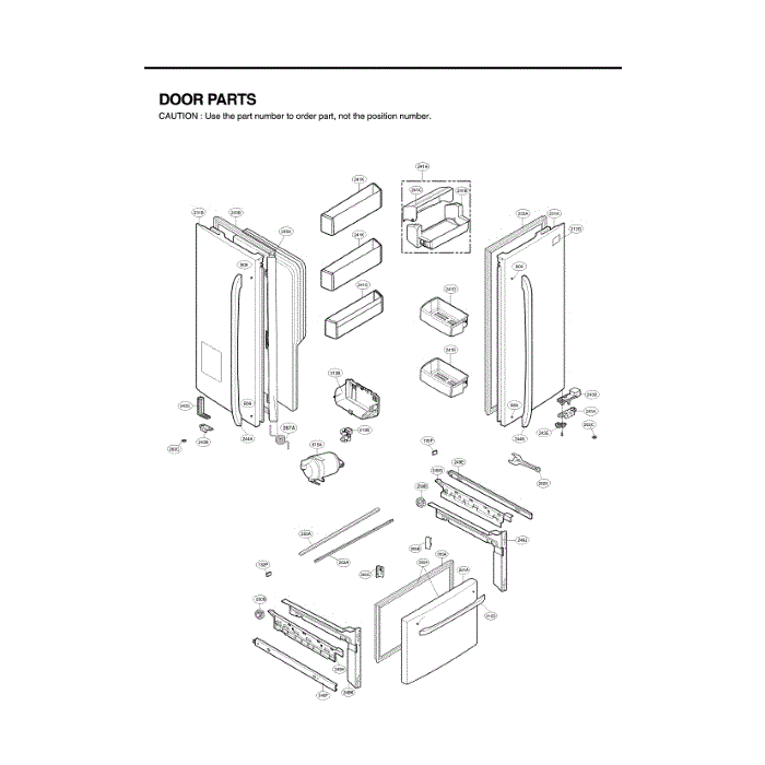Door Diagram and Parts List for LFX25973D 00 LG Refrigerator