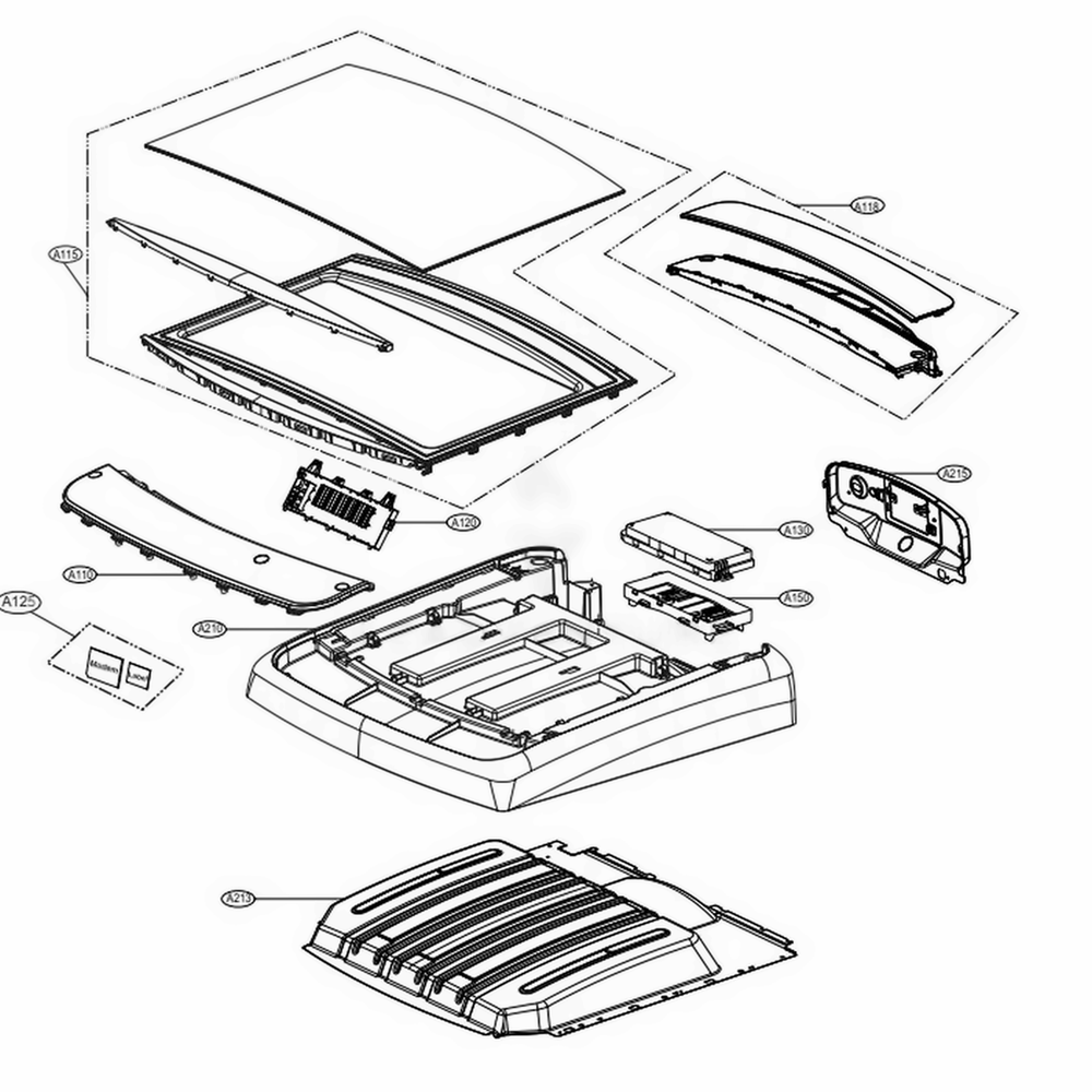 Control Panel And Plate Assembly Gas Type Diagram and Parts List for 71433 ASTESEU LG Dryer