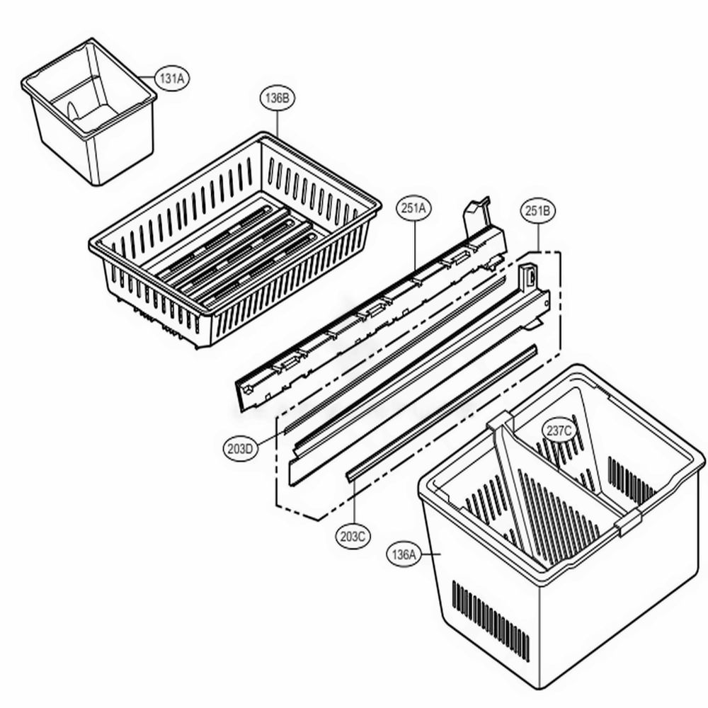 Freezer Parts Diagram and Parts List for 71099 AWBCSE2 LG Refrigerator