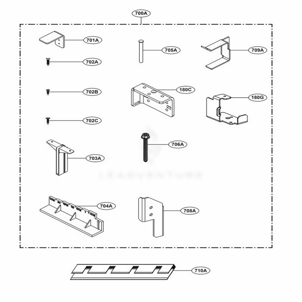 Installation Part Diagram and Parts List for SKSCW181RP ASWCNA0 LG Range