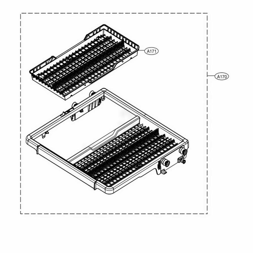 3rd Rack Assembly Diagram and Parts List for SKSDW2401S ASTESNA LG Range