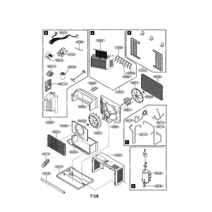 Air Conditioner Diagram and Parts List for LW6017R 00 LG Air Conditioner