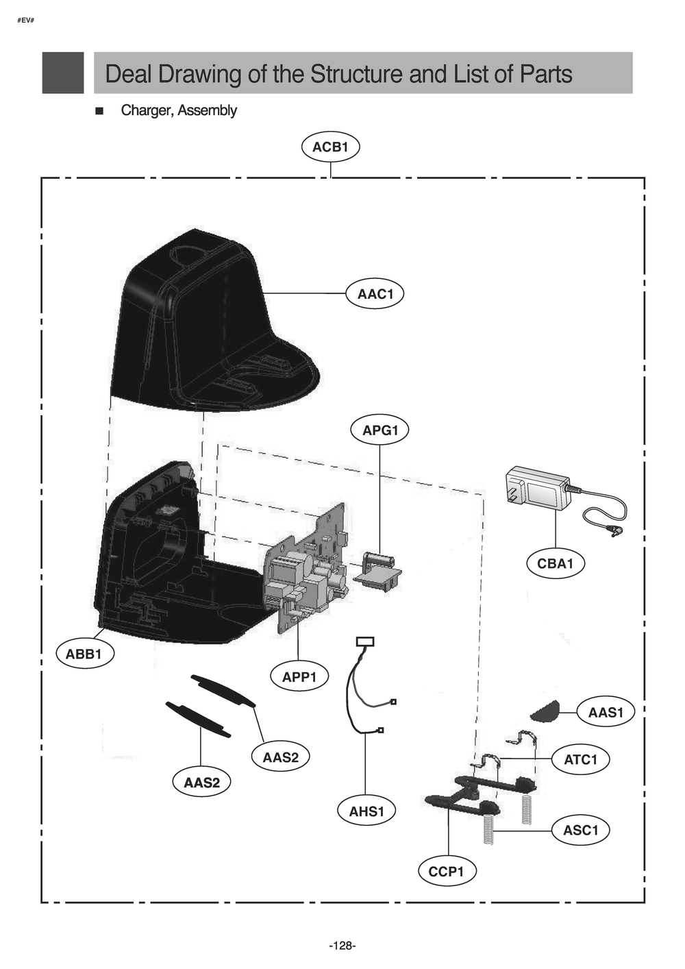 Dealcharger; Assembly Diagram and Parts List for VR6680LV ARDELGA LG Robotic Vacuum