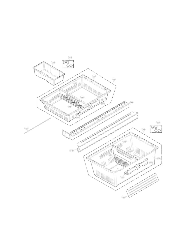 Freezer Compartment Parts Diagram and Parts List for LMX30995ST  LG Refrigerator