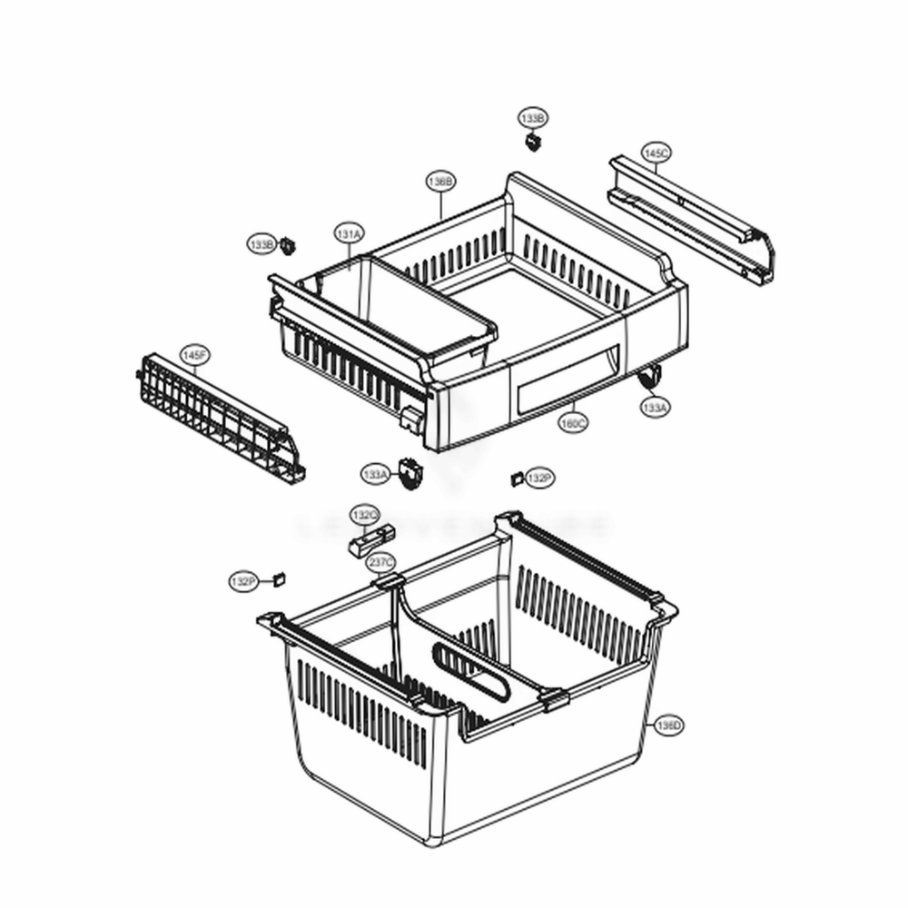 Freezer Parts Diagram and Parts List for LFC24770ST ASTCNA1 LG Refrigerator