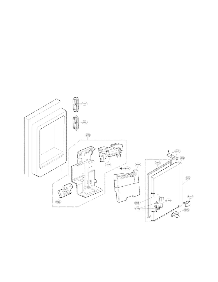 Ice Maker And Ice Bin Parts Diagram and Parts List for LFX25991ST01  LG Refrigerator