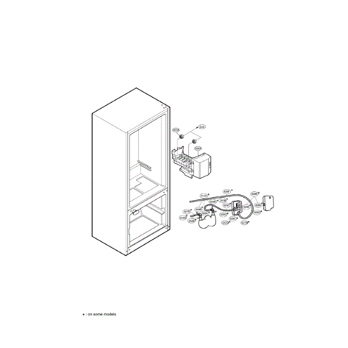 Ice Maker Diagram and Parts List for LRDC22743SW  LG Refrigerator
