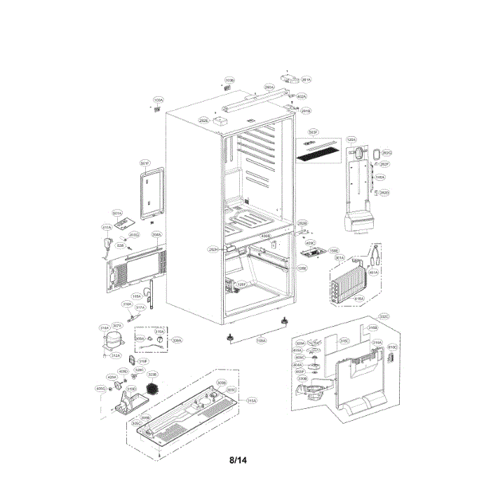 Case Diagram and Parts List for LDC22370ST 00 LG Refrigerator