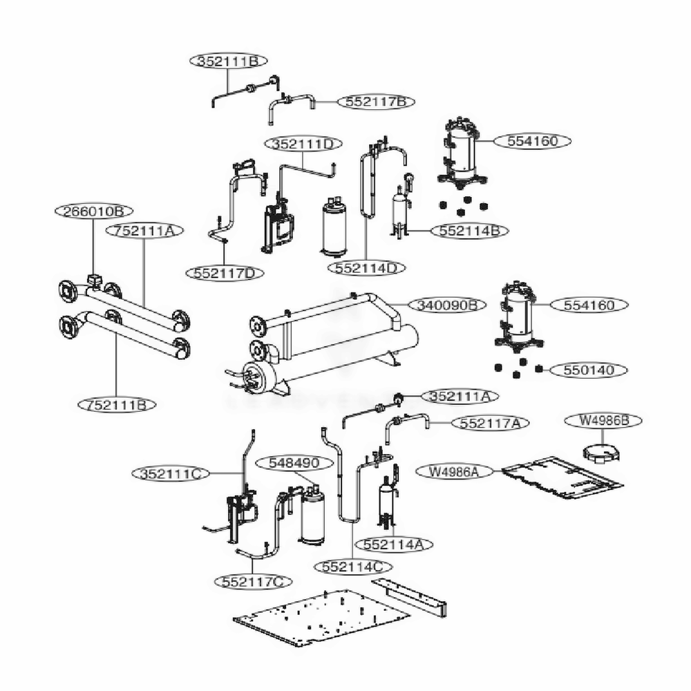 Main 5 Diagram and Parts List for ACAH033VDTB AAAAAAU LG Air Conditioner