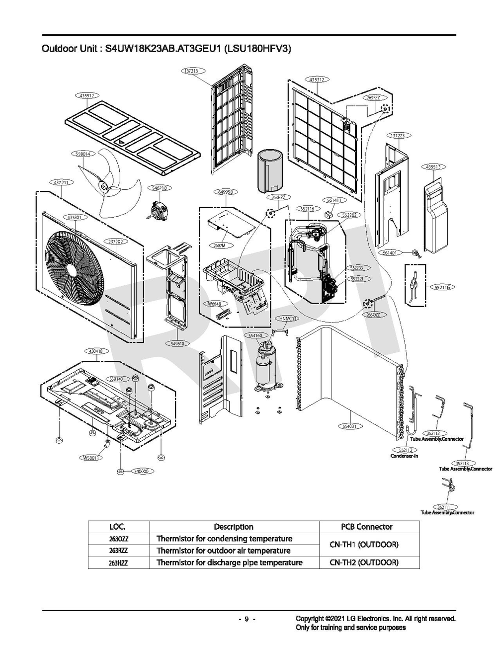 Diagram Diagram and Parts List for LSU180HFV3  LG Air Conditioner