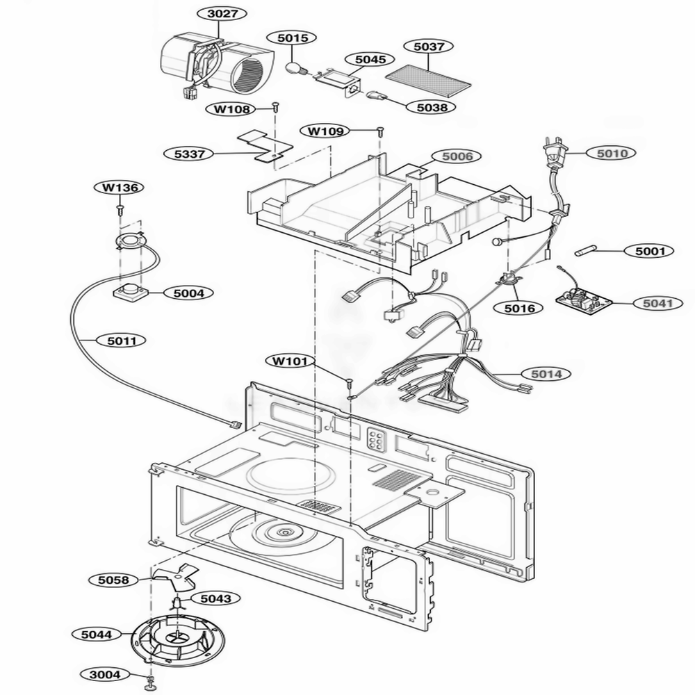 Interior Parts 3 Diagram and Parts List for 80593 AS1ESEA LG Wall Oven