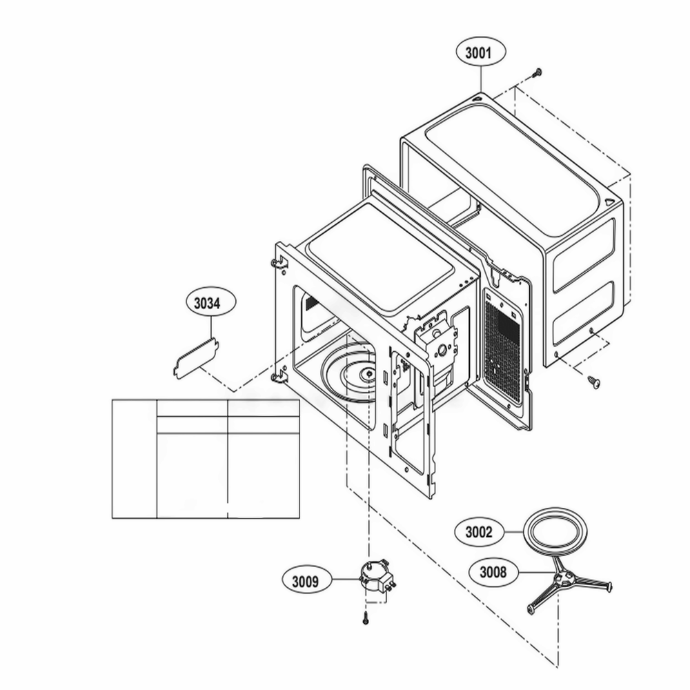 Oven Cavity Parts Diagram and Parts List for MS2042DB CBKQLGF LG Wall Oven