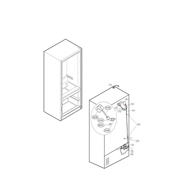 Ice Maker Diagram and Parts List for LFX25961AL 00 LG Refrigerator