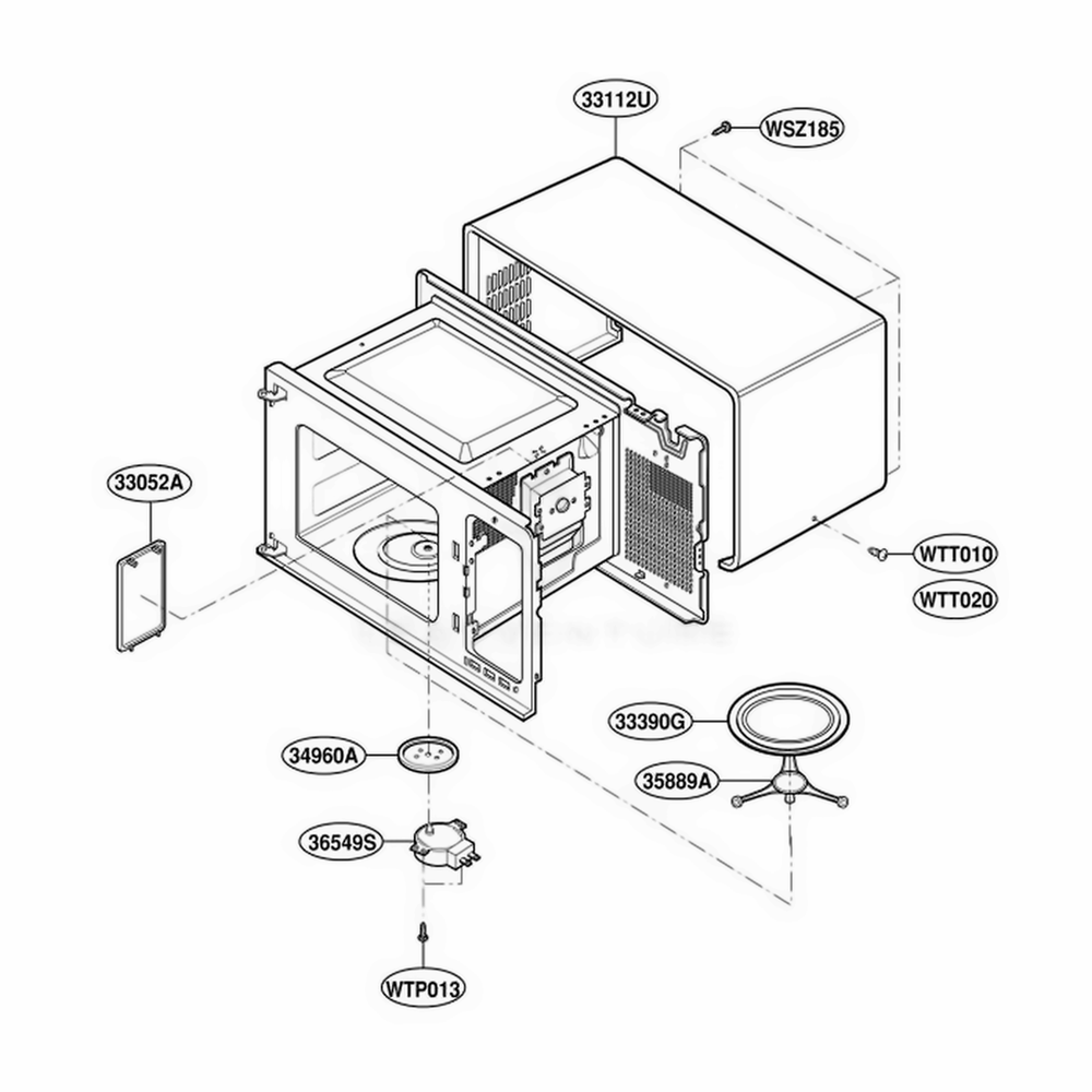Oven Cavity Parts Diagram and Parts List for YMT4110SKQ KWHEWPC LG Wall Oven