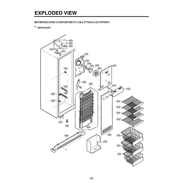 Section 1 Diagram and Parts List for LSC27970ST ASTCLGA LG Refrigerator