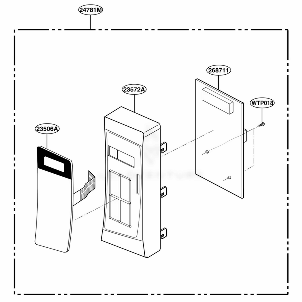 Controller Parts Diagram and Parts List for MA1152W CWHEGSE LG Wall Oven